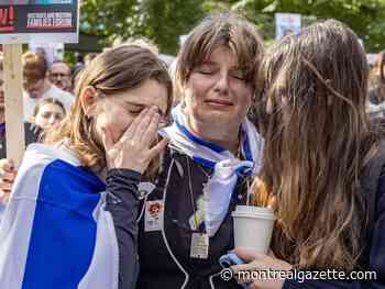 Oct. 7 in Montreal: Prayers mark pro-Israel vigil as pro-Palestinian students begin march