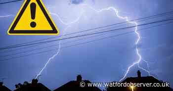 Met Office thunderstorm warning issued for Watford area this evening