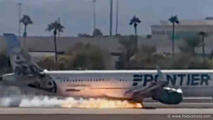 Frontier Airlines plane has fiery landing at Las Vegas airport