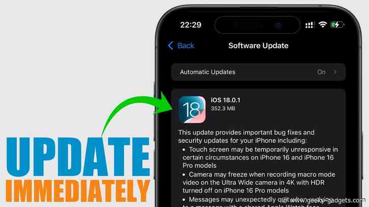 Don’t Wait! 5 Reasons to Install iOS 18.0.1 Immediately