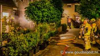 Explosie bij woning aan de Lafeberhof in Gouda, politie doet onderzoek