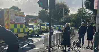 Man rushed to hospital after crash on busy Hornchurch road