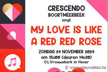 Koor Crescendo treedt op in de kerk van Hever