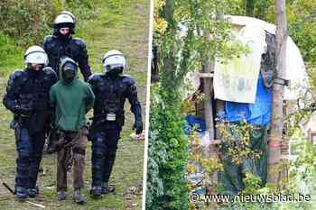 Actievoerders die al maanden bos bezetten tegen ‘betonnen megaparking’ van De Lijn opgepakt door indrukwekkende politiemacht