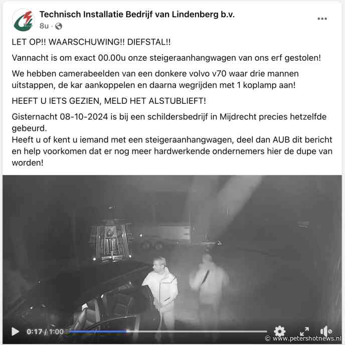 Petershotnews.nl Klussteigers gestolen in Mijdrecht en Loenen: wie herkent de drie mannen of Volvo V70