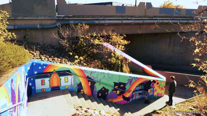 Colourful new mural brightens up dark underpass in Ramsay, Inglewood