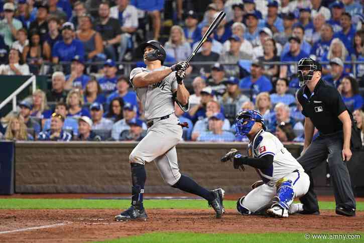 Giancarlo Stanton comes through with big night, lifts Yankees to 2-1 ALDS lead over Royals