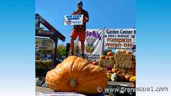 Colo. firefighter/medic sets state record with 1-ton pumpkin