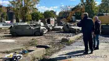 Why are there cars in the Detroit River?