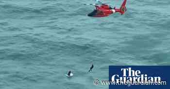 Hurricane Milton: US Coast Guard rescues man clinging to ice chest in Gulf of Mexico – video