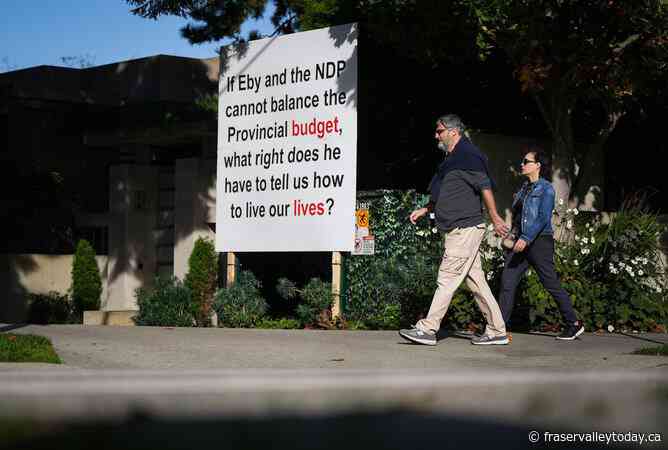 B.C. billionaire posts third large sign criticizing NDP ahead of the election