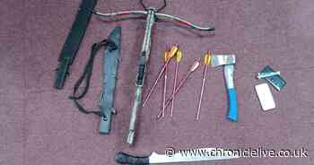 Zombie knives and crossbow seized with two arrested amid police crackdown