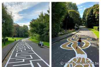 Activisten schilderen kinderspelen in Josaphatpark uit angst dat auto’s terugkeren