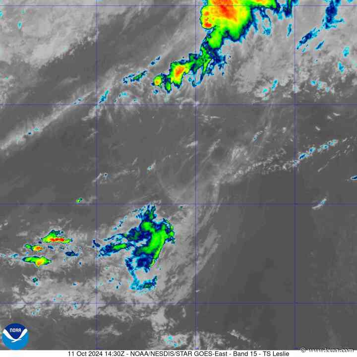 Tropical tracker: Tropical Storm Leslie continues to weaken in Atlantic