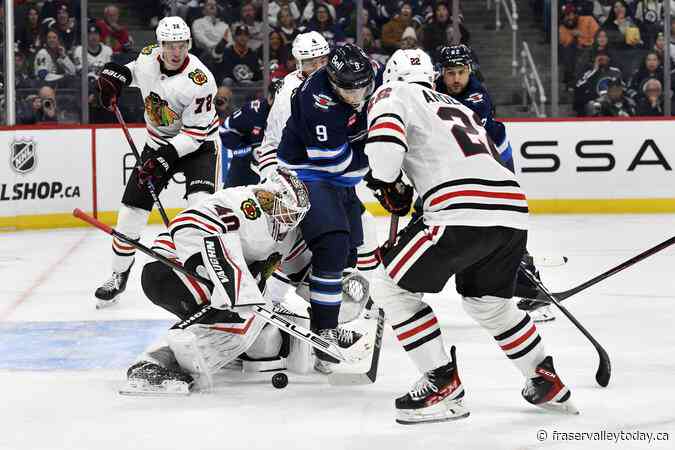 Scheifele scores late in third, adds OT winner to give Jets a 2-1 win over Blackhawks