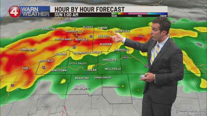 Waves of showers Sunday, cold Monday
