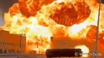 Fontäne, dann Feuerball: Tankstelle in Grosny fliegt in die Luft - mehrere Tote