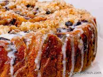 Coffee cake gets a hit of moistness from summer plums
