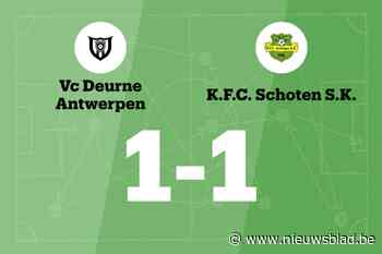VC Deurne Antwerpen en Schoten eindigt op 1-1