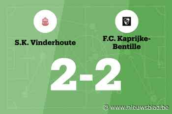 SK Vinderhoute nog steeds zonder overwinning na gelijkspel tegen FC Kaprijke-Bentille