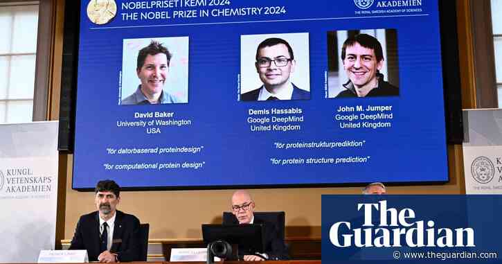 Google DeepMind scientists and biochemist win Nobel chemistry prize