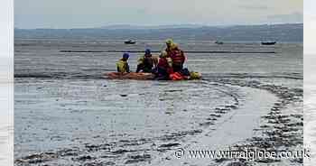 Coastguards' mud safety warning after rescue training on Wirral beach