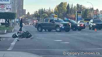 Motorcyclist in hospital after crash on Macleod Trail