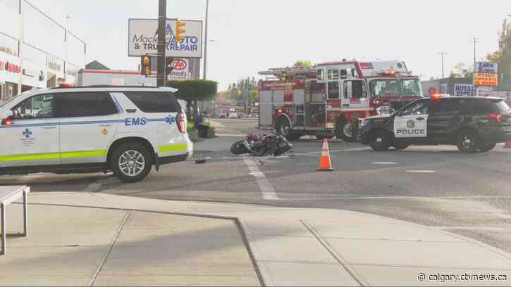 Motorcyclist suffers life-threatening injures in Macleod Trail crash