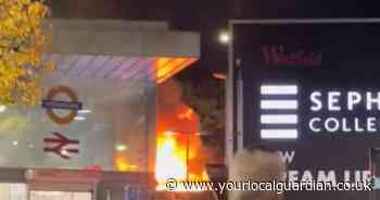 Nine emergency calls report car fire near shopping centre and tube station