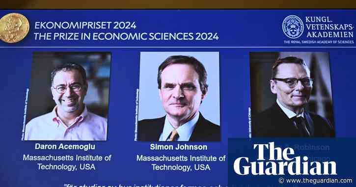 Trio of professors win Nobel economics prize for work on post-colonial wealth