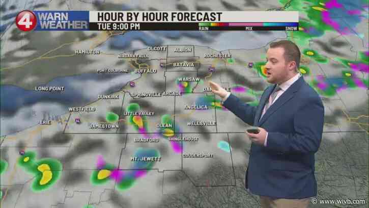 Showers, snow possible on highest hills Tuesday