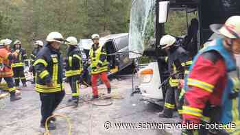 Unfall bei Bad Liebenzell: Bus kollidiert mit Transporter – sieben Menschen teils schwer verletzt