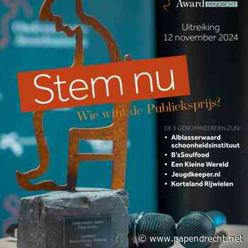 Alblasserwaard Schoonheidsinstituut, B’ssoulfood, Een kleine wereld, Jeugdkeeper.nl en Korteland Rijwielen genomineerd