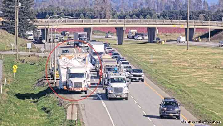 Driver of semi trailer that struck Hwy. 1 overpass west of Chilliwack charged