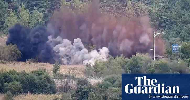 North Korea blows up roads linking it with South, prompting warning shots at border