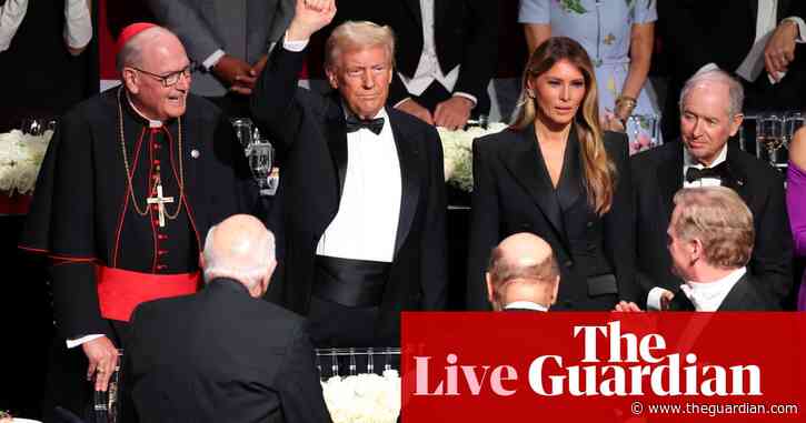 Trump insults Harris in jibe-filled speech at Catholic charity dinner – US elections live updates