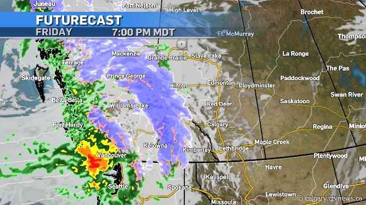 Significant amounts of rain and snow heading for B.C., with a warm and windy weekend in Calgary
