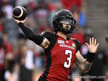 NO EXCUSES: Healthy Brown set to lead Redblacks into battle for playoff game hosting rights