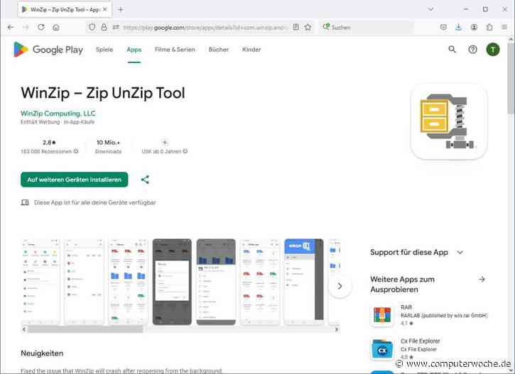 Android: RAR-Dateien auf dem Smartphone öffnen