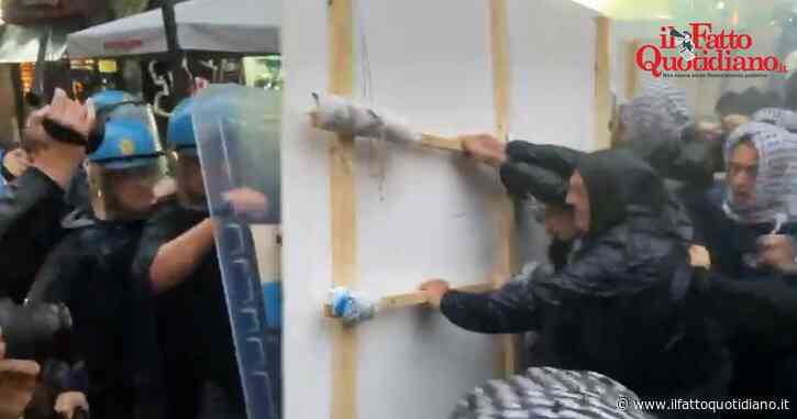 Napoli, centinaia in corteo contro il G7 della Difesa: scontri tra manifestanti e polizia – il video