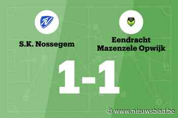 Nossegem B speelt gelijk tegen Mazenzele Opwijk B
