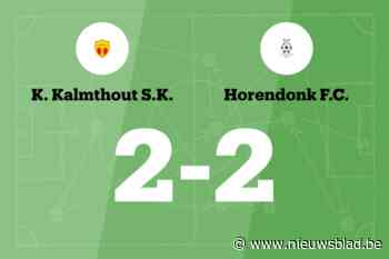 Horendonk sleept gelijkspel uit de brand in de uitwedstrijd tegen Kalmthout B