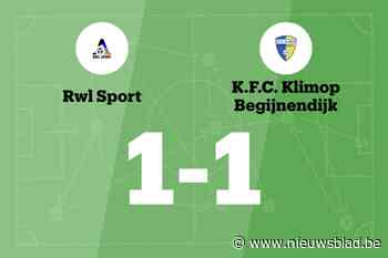 RWL Sport B speelt gelijk tegen KO Begijnendijk
