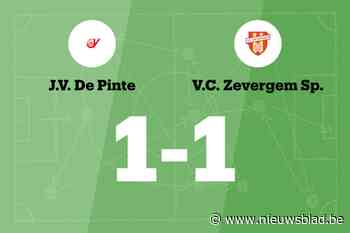 Gelijkspel voor JV De Pinte thuis tegen VC Zevergem Sport
