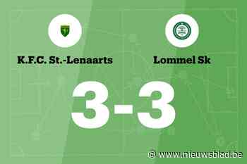 Sint-Lenaarts speelt gelijk in thuiswedstrijd tegen Lommel SK B