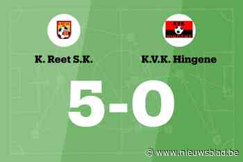 Zes opeenvolgende overwinningen voor Reet na 5-0 winst tegen Hingene