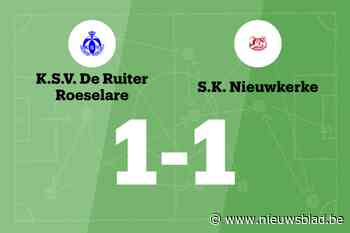 SK Nieuwkerke beëindigt reeks nederlagen met gelijkspel tegen SV De Ruiter
