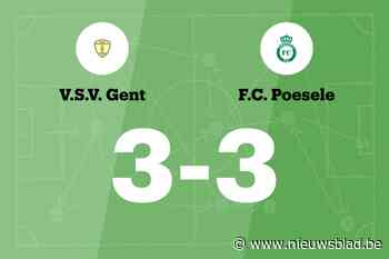 VSV Gent B speelt gelijk in thuiswedstrijd tegen FC Poesele B