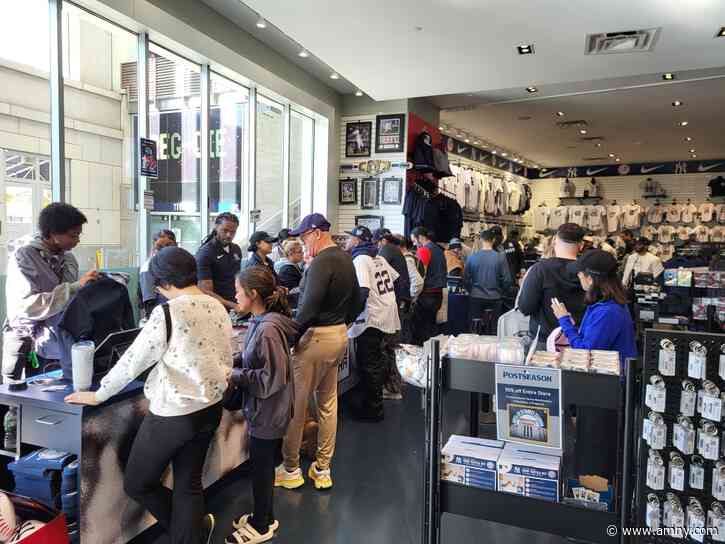 Yankees fans celebrate team’s first World Series appearance in 15 years with championship merch