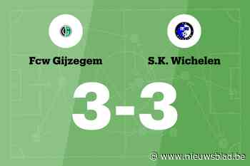SK Wichelen speelt gelijk in uitwedstrijd tegen FCW Gijzegem